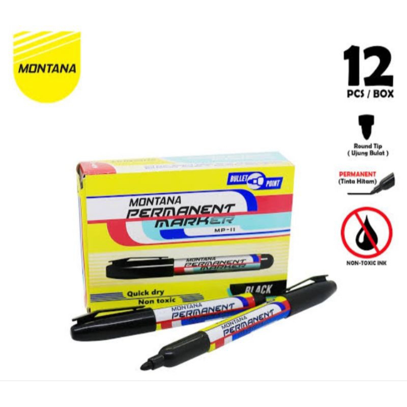 

(ECER 1 PCS) Spidol Permanent Marker MP-11 Merk Montana