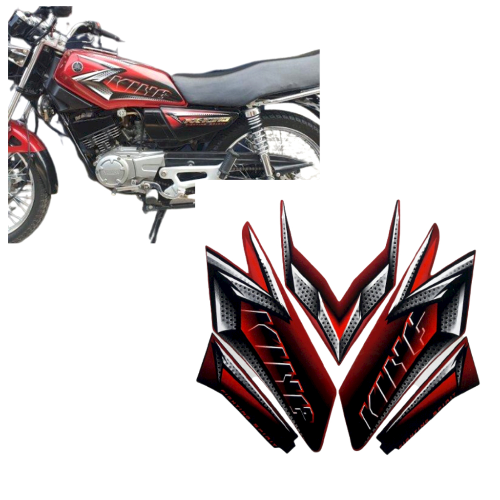 STRIPING STIKER LIS LES BODY MOTOR RX KING 2008 MERAH