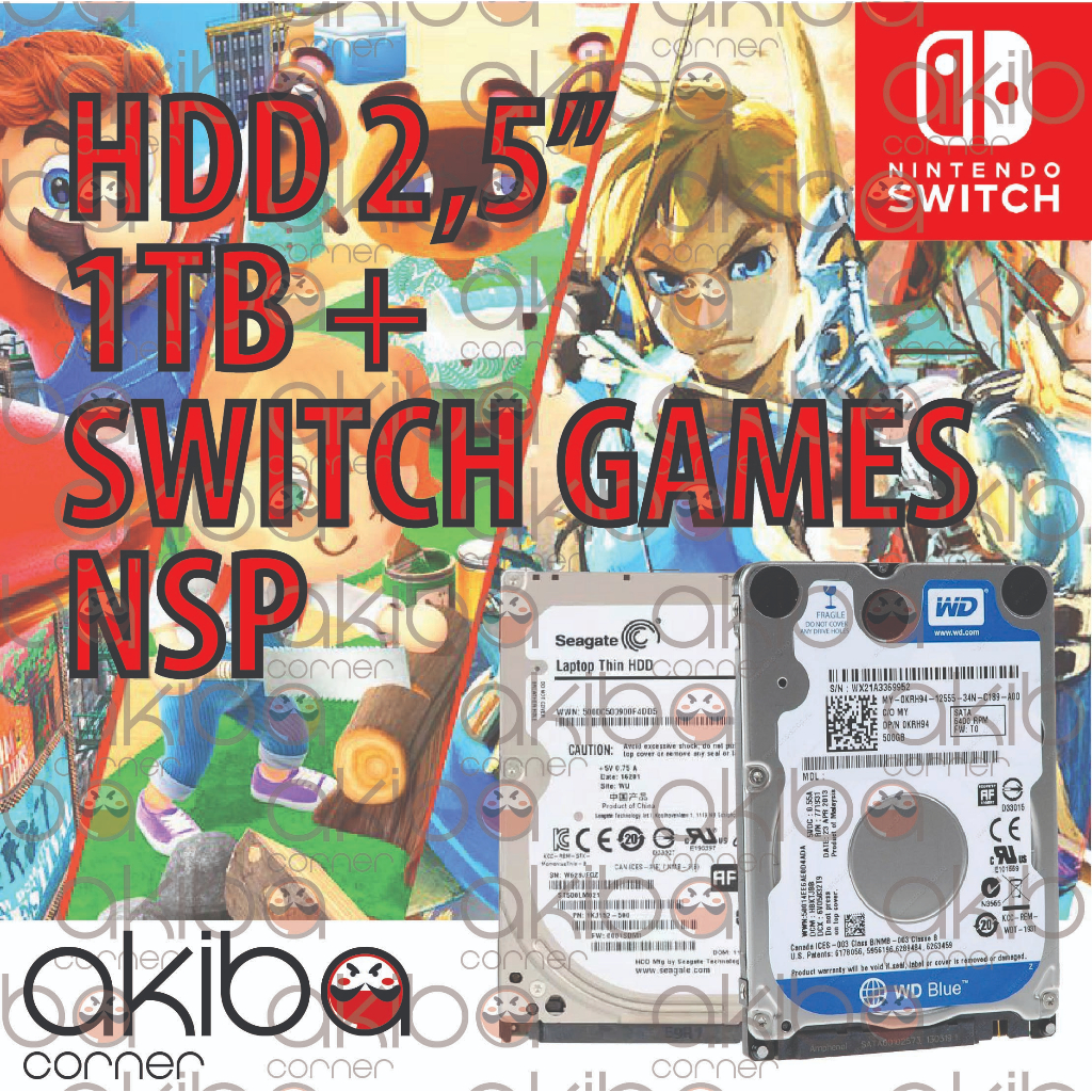 Paket Hemat Hardisk/HDD/Hard Disk 2,5" + Game Nintendo Switch - 1TB