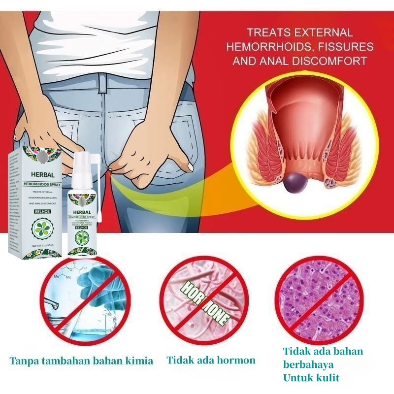 Obat Ambeyen Semprot Wasir Semprotan Herbal Alami efektif menghilangkan wasir EELHOE Herbal Spray Semprot Wasir Ambeien