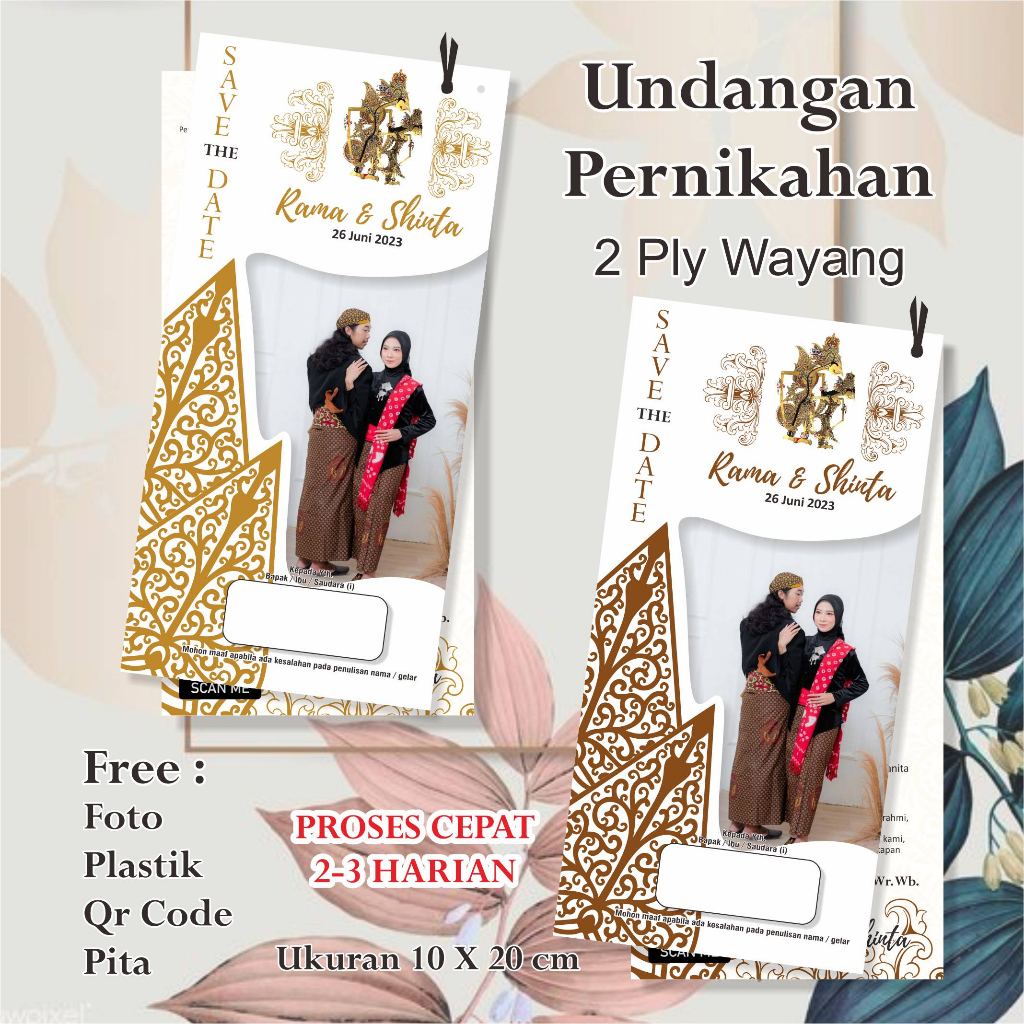 

Undangan Pernikahan 2 Ply Tema Wayang