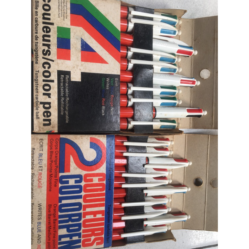 CASING Pulpen Bic 0,7mm, 4 Dan 2 Warna- NOS-Tinta BEKU-Ori France