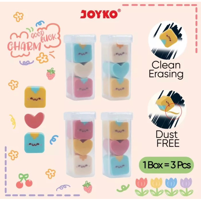 

Penghapus/ Eraser Joyko ER-134 Good Luck Charm 1tube isi 3pcs
