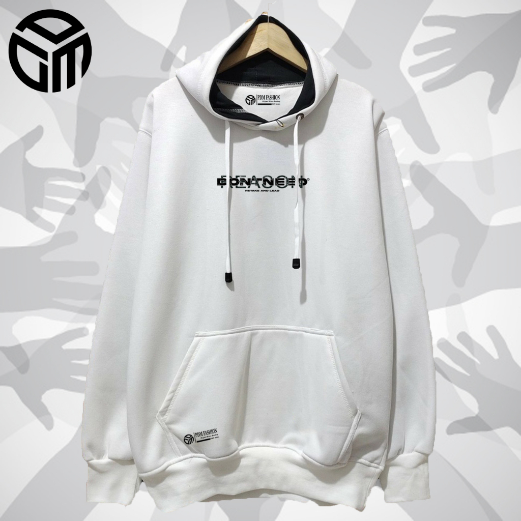 switer hudie laki laki dewasa oversize warna putih jaket hudi pria wanita gaya keren dan terlaris sw