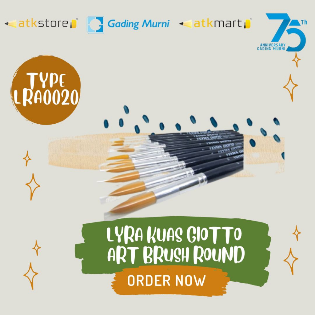 

Lyra Kuas Giotto Taklon ART Brush Round NO 1 2 3 4 5 6 7 8 9 10 11 12