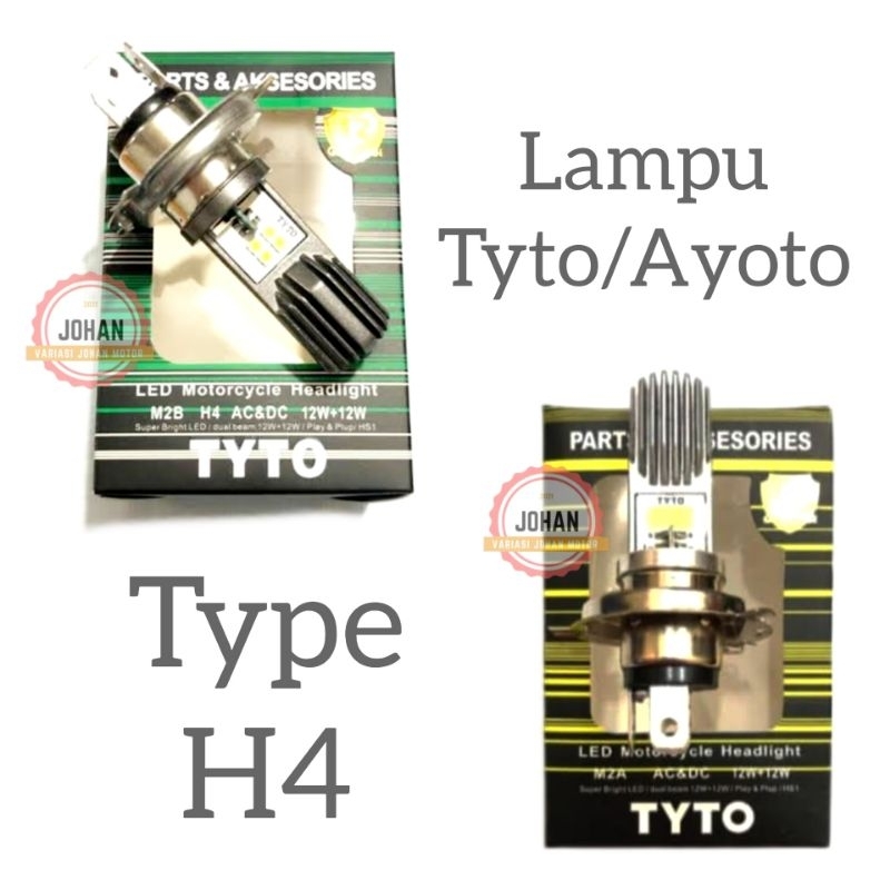 Lampu H4 Tyto/Ayoto led dus kuning/hijau Lampu LED H4 termurah