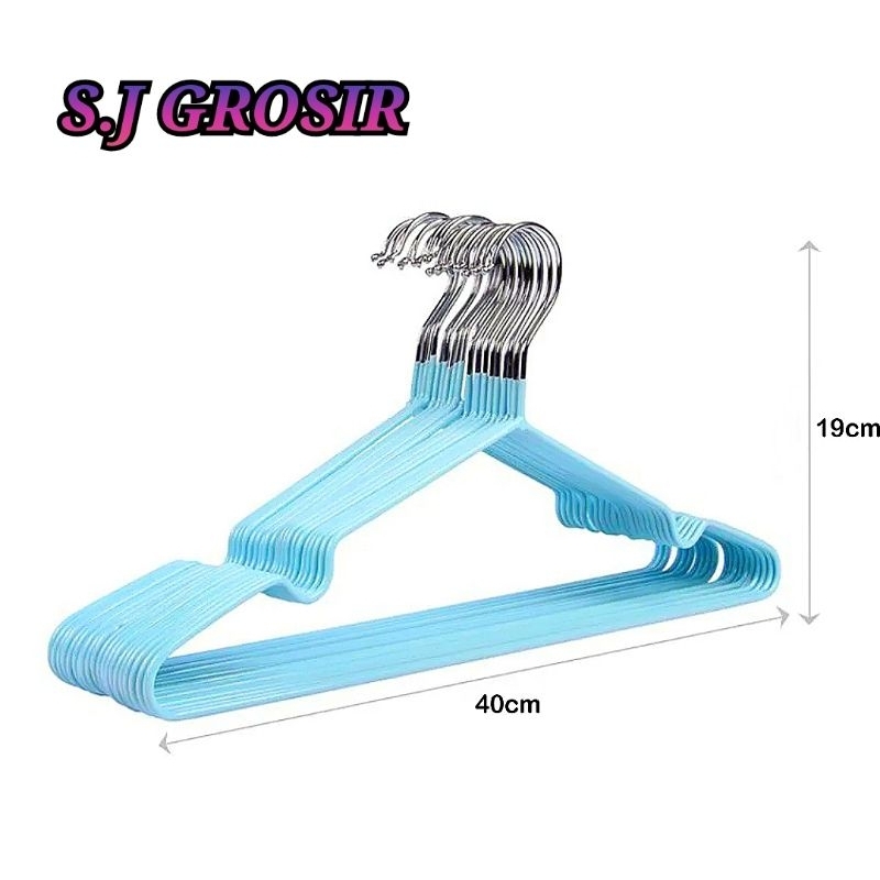 Hanger stainless dewasa 40cm lapisan karet anti slip