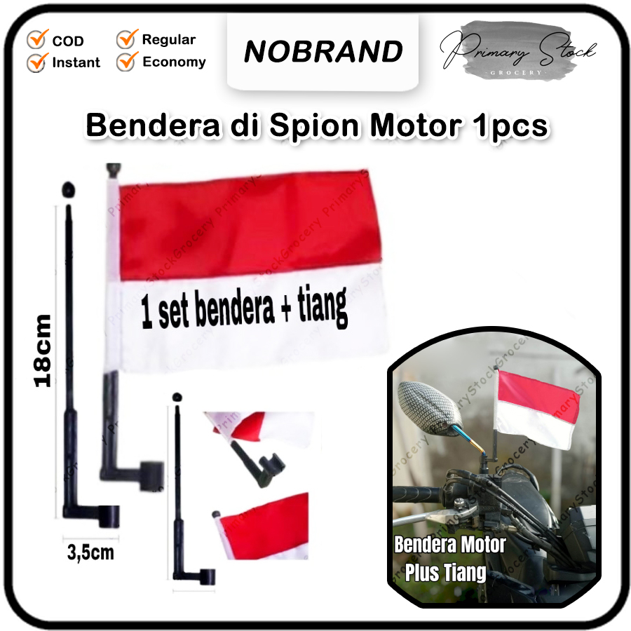 Bendera Merah Putih Spion Motor Mini Tiang Plastik Aksesoris Motor 17 Agustus