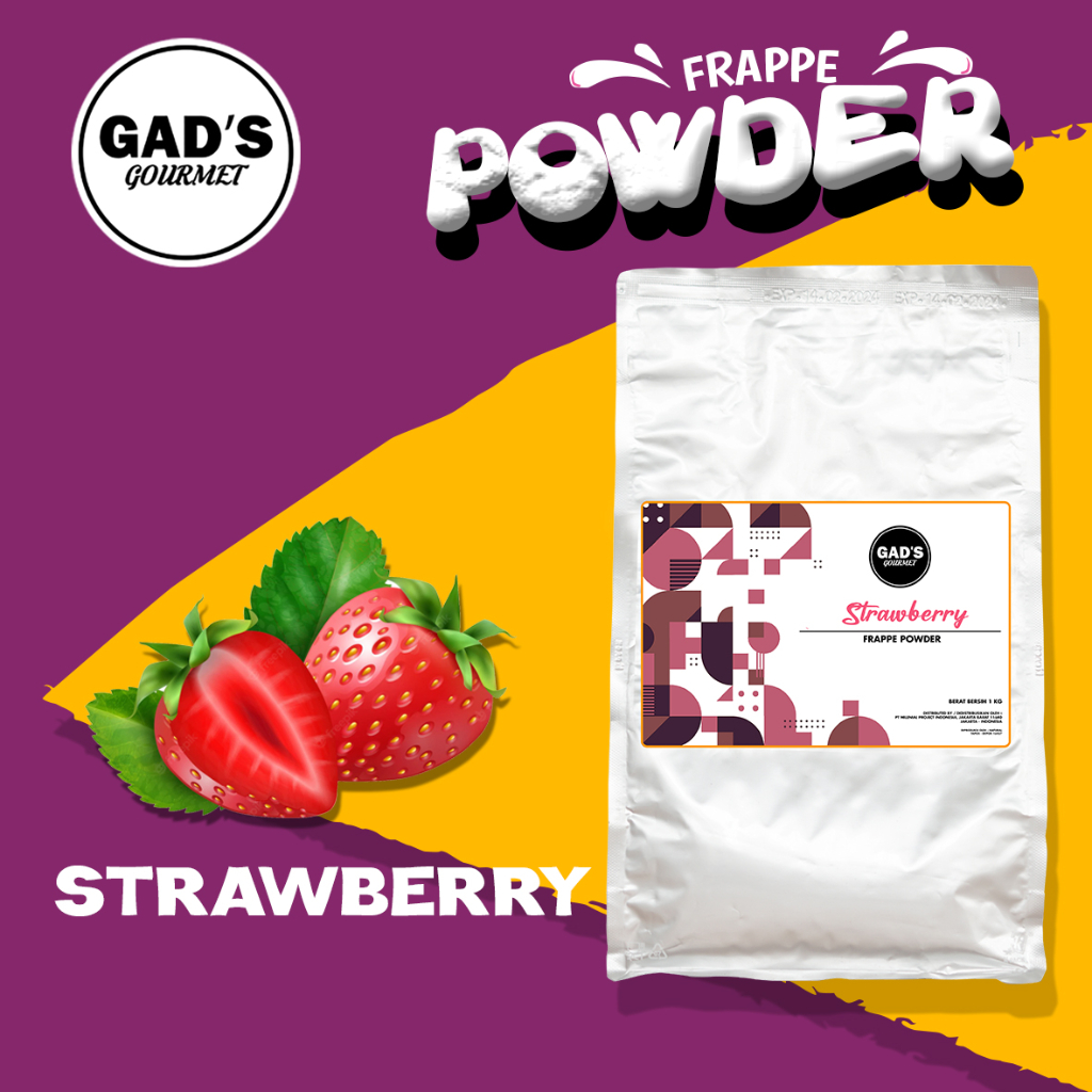 

Powder / Frappe Minuman Strawberry Gads Gourmet 1kg