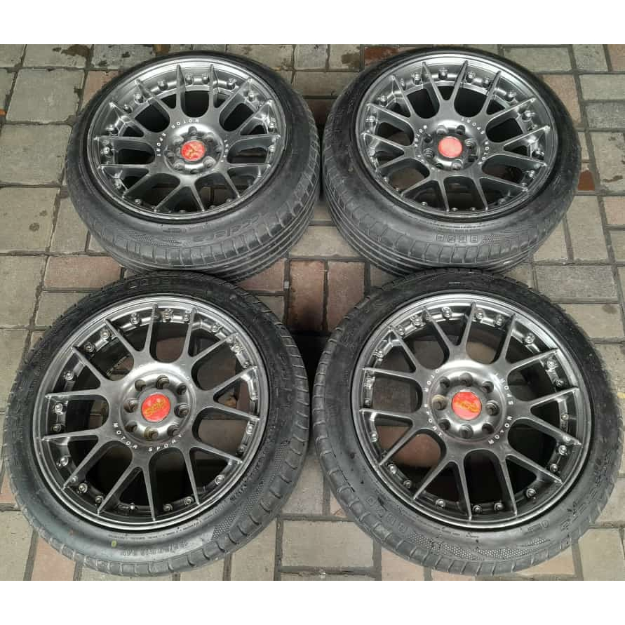 Velg Mobil Bekas BBs Lm Ring 16x7/8,5 Pcd 4x100 4x114 Ban 195 50 R16 Cocok Buat Yaris Jazz Vios City