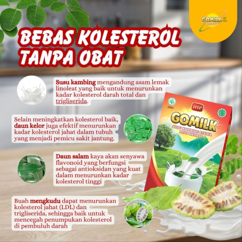 

GOMILK SUSU KAMBING ETAWA PLUS HERBAL UNTUK KOLESTROL