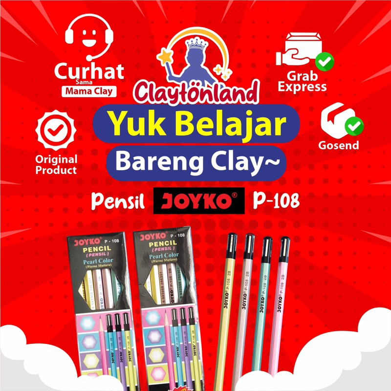 

(1Pack) Pensil 2B Joyko P-108 / Pencil 2B Pearl Color / Pensil P-108