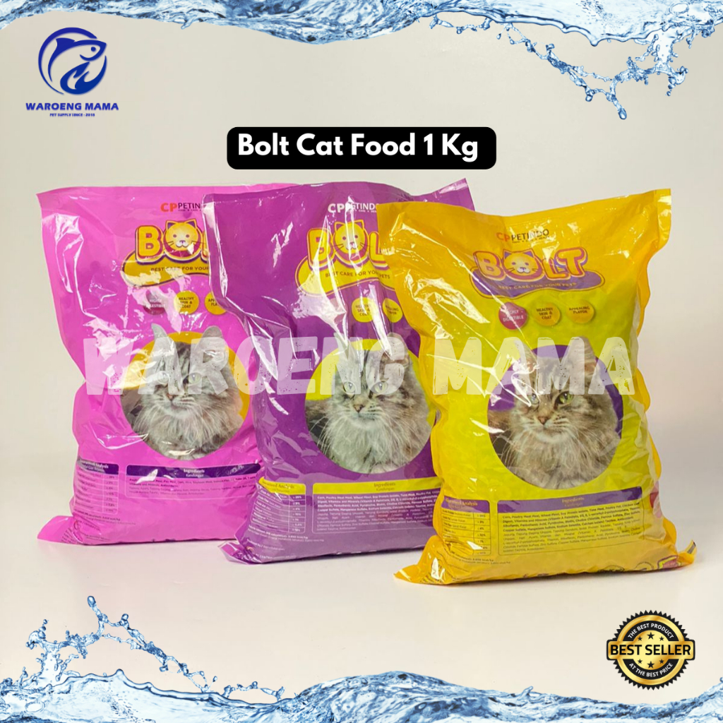 BOLT makanan kucing kemasan 1kg BOLT donat tuna ikan salmon