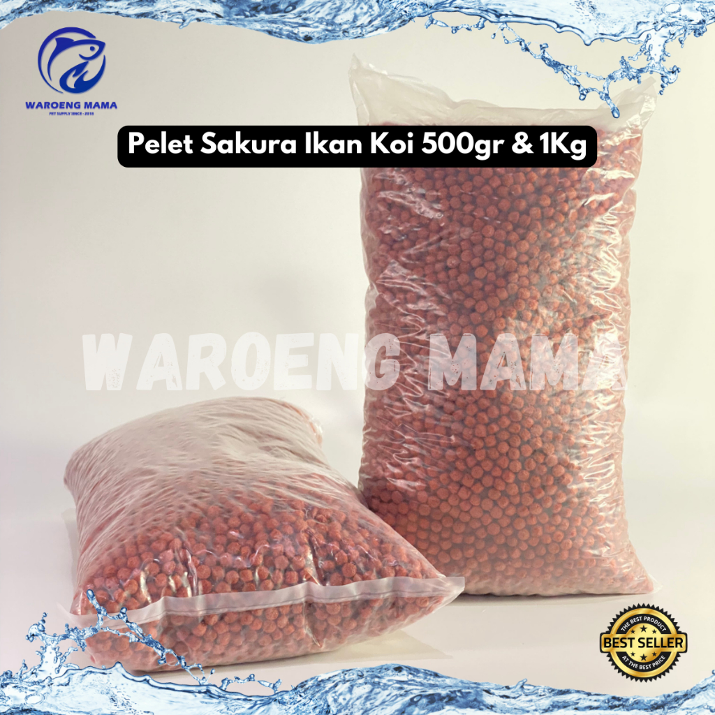 SAKURA pelet ikan koi dan koki 1kg ukuran 2mm dan 5mm