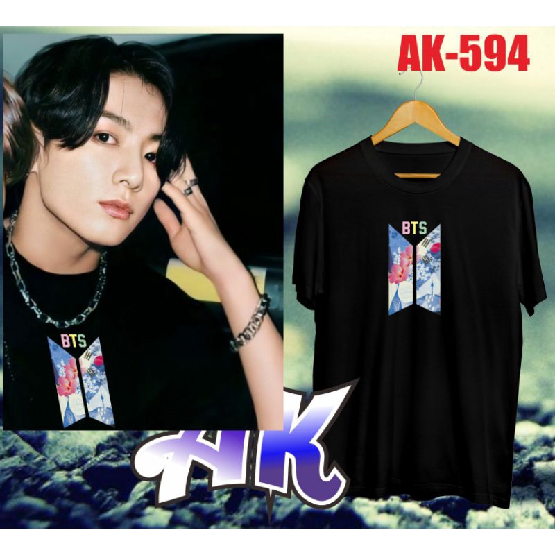 baju kaos T shirt  Korea logo BTS ak-593 unisex tersedia warna lain