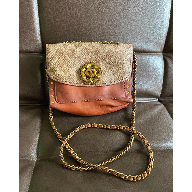 tas sling bag coach coklat preloved second bekas