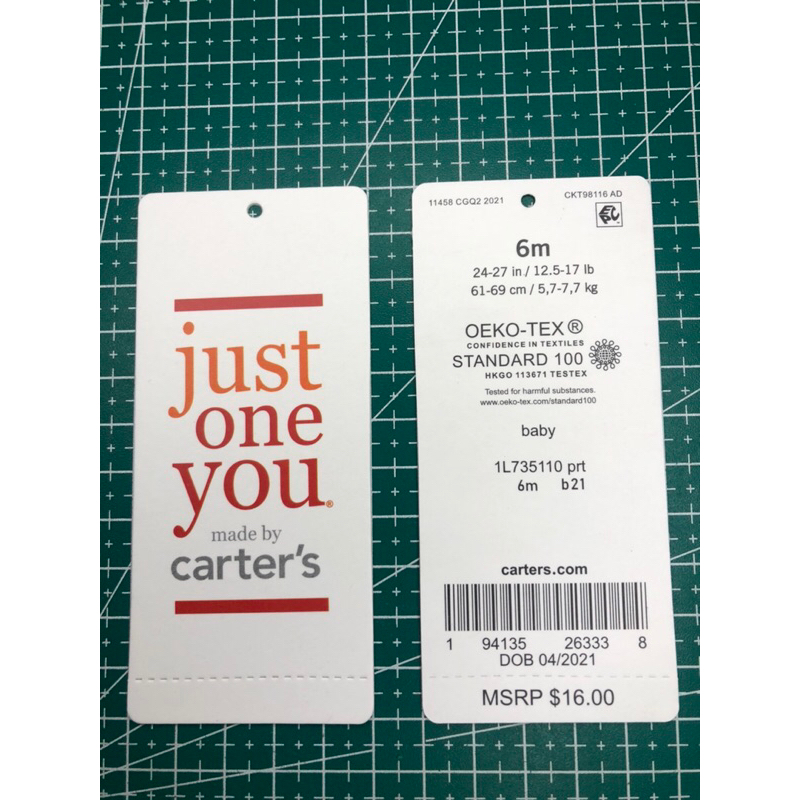 

CARTERS BARCODE TAG PRINT TIMBAL BALIK SUPER PREMIUM CO 1X DI KIRIM 600PCS