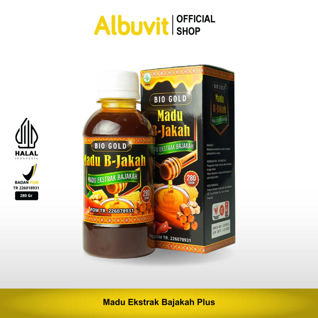 

Bio Gold Madu BAJAKAH Plus Ekstrak Kunyit Putih Dan Keladi Tikus Original