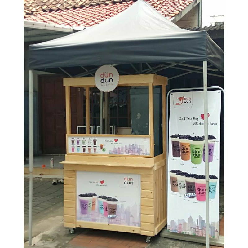 

Paket Usaha Boba Es teh Premium Booth Kayu