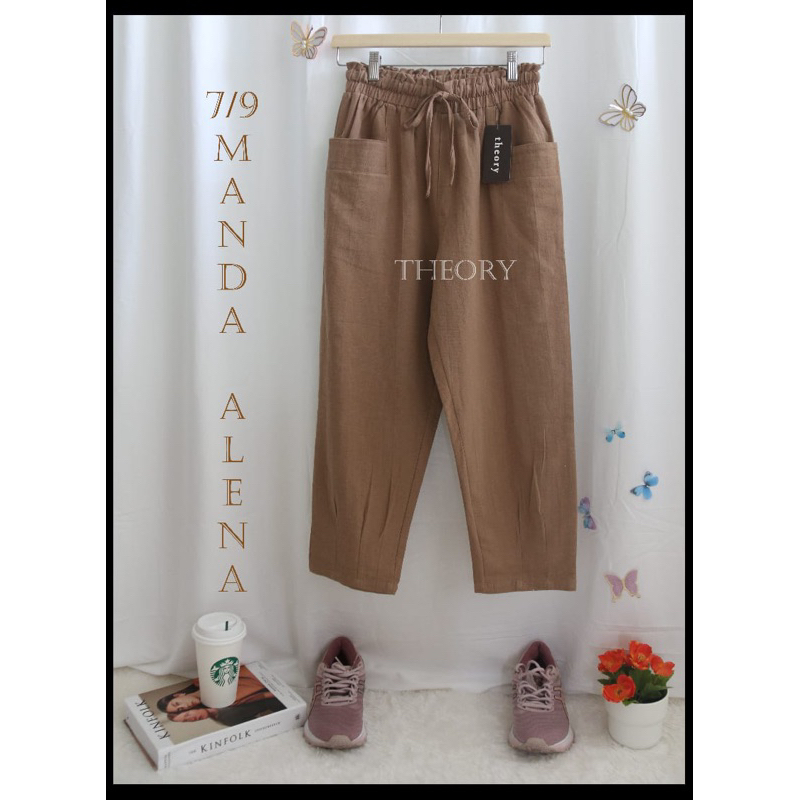 Celana 7/9 / Pants / Boyfriend Celana Wanita Linen alena