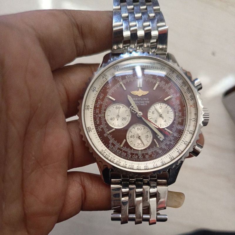 jam tangan Chronograph Breitling$ lkp big size preloved second bekas