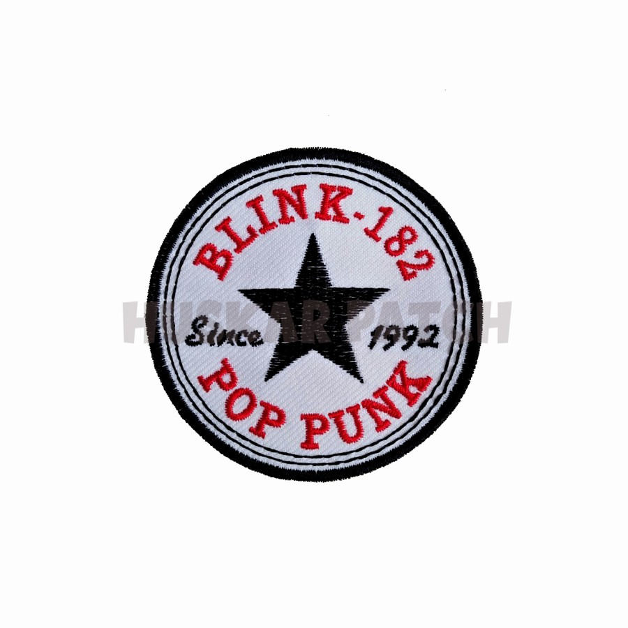 PATCH BORDIR / EMBLEM BORDIR JAHIT BLINK 182 POP PUNK LOGO BULAT