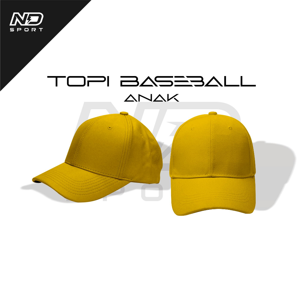 TOPI Polos anak Pria Wanita topi baseball Cowok Premium Distro KUNING MUSTARD