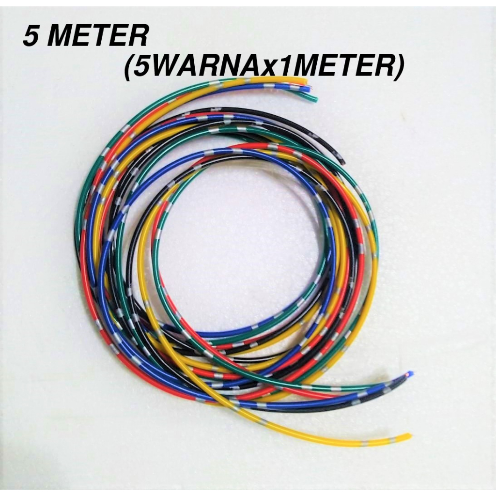 Kabel bintik Jepang 0,5mm x 5 warna x 1 m mobil motor astra tembaga