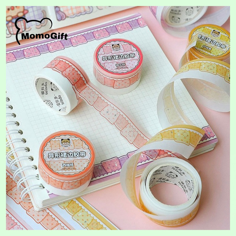 

Washitape Masking Tape Dekor Buku Jurnaling Shaped Skirt Tape Sticker Frame Jurnal TLD113