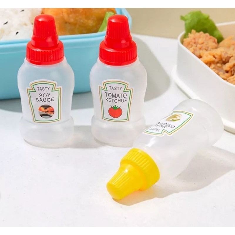 Soy Sauce Bottle Mini (merah kuning) /botol saus mini