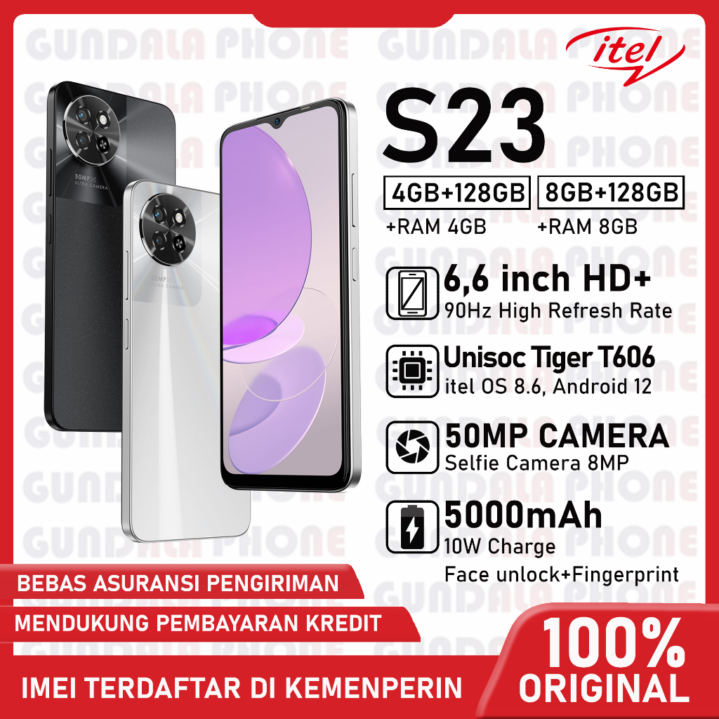 itel S23 - rear Camera 50MP, Battery 5000mAh - Garansi resmi