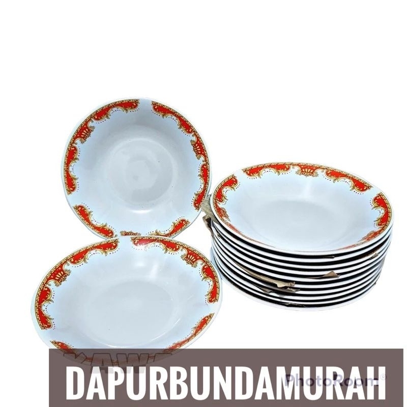 piring lilia mahkota list merah 6 pcs