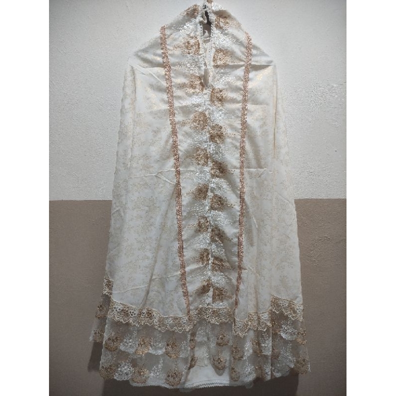 MUKENA SILK SALJU | MUKENA SILK MURAH | MUKENA BAHAN SILK RENDA | MUKENA MURAH 2IN1 | MUKENA SILK SA