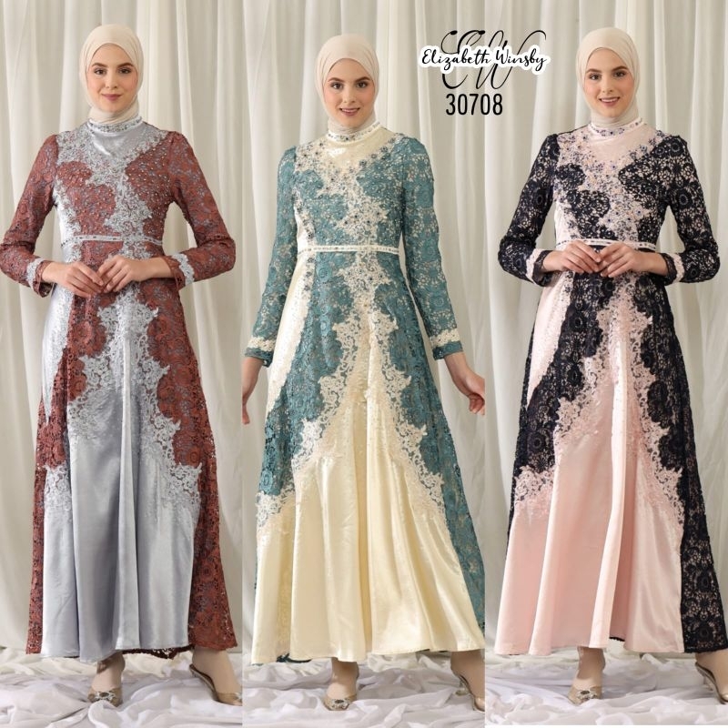 ELIZABETH WINSBY GAMIS MUSLIM FASHION GAMIS MUSLIM PESTA BAJU MUSLIM BRUKAT