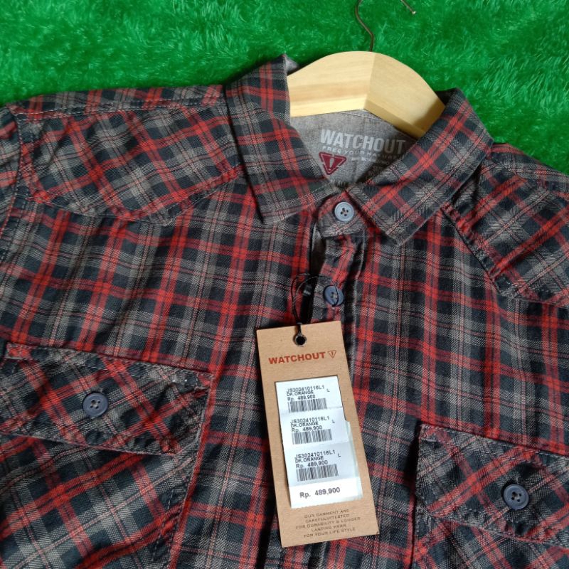 KEMEJA WATCHOUT FLANEL CASUAL PRIA LENGAN PANJANG ORIGINAL