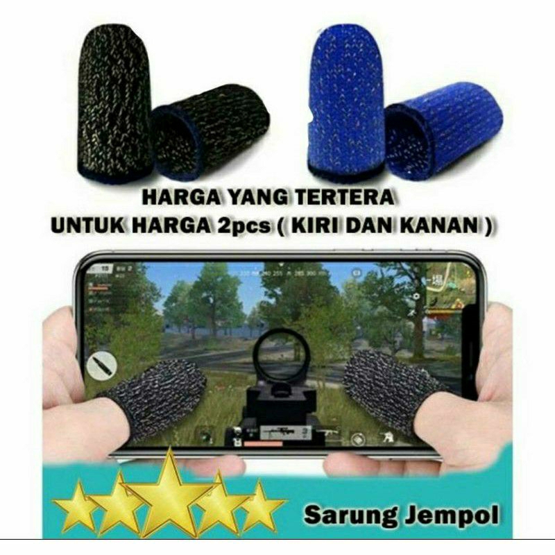 SARUNG TANGAN JEMPOL JARI FINGGER COVER GAME GAMING 1 SET ISI 2 PCS  / TEBAL IMPORT FULL COLOUR