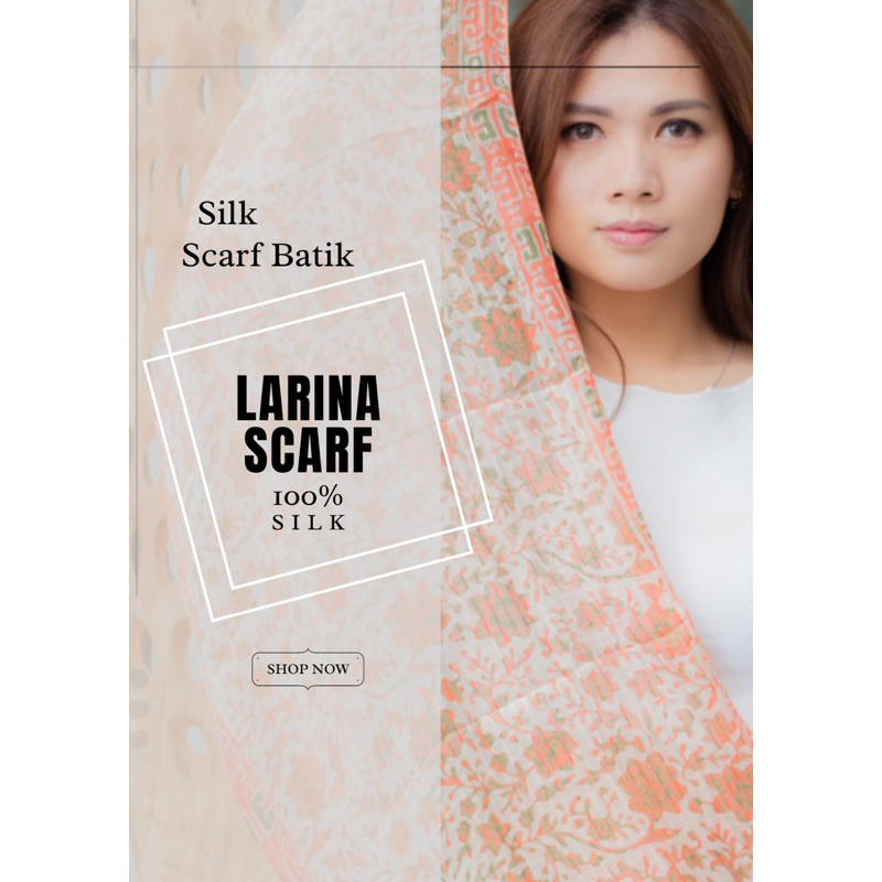 LMS - LARINA SCARF SILK BATIK SELENDANG BATIK SUTRA CARDIGAN OUTER