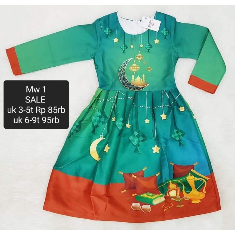 Dress Gamis Satin Bridal Muslim Lebaran Pesta Acara Remaja Anak Idul Fitri