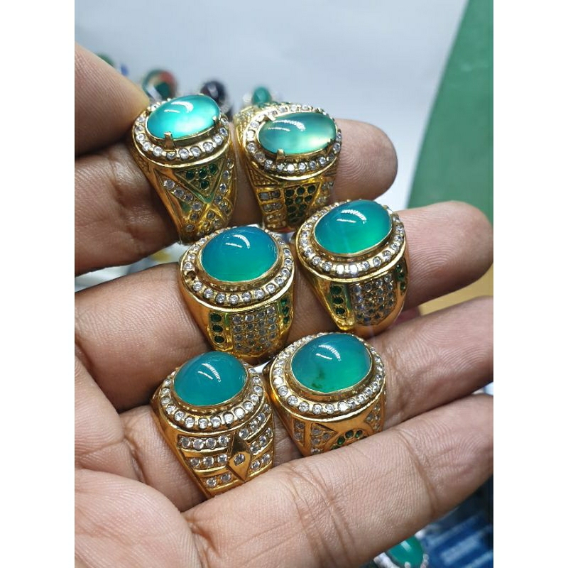 Bacan doko asli super kristal hq high quality ring perak