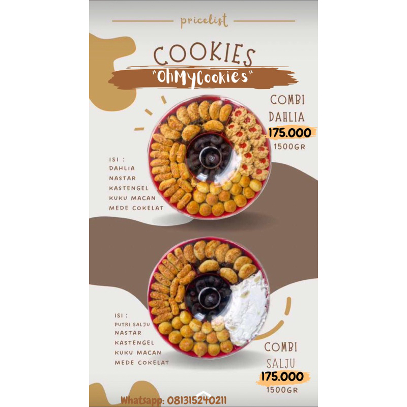

cookies. Paket kue lebaran Mix nastar, keju, putri salju, dahlia