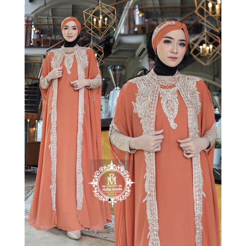 FASHION MUSLIM // KAFTAN NADIA // FREE INNER DAN TURBAN // SERAGAMAN KELUARGA // BAJU PESTA LAMARAN // KEBAYA WISUDA // BAJU LEBARAN // By RISKA MODE