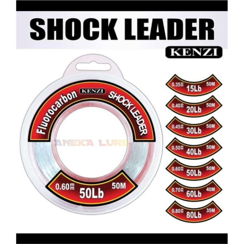 Senar Leader kenzi 50M fluoracarbon 20lb,30lb,40lb,50lb,60lb,80lb