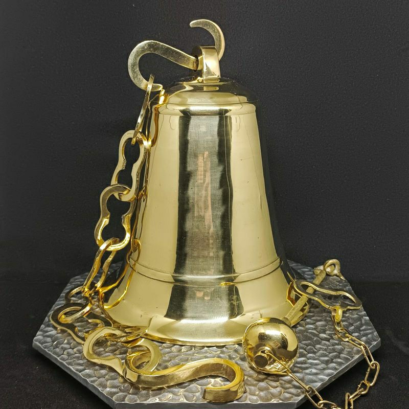 Lonceng Rantai, Bel Lonceng  Kuningan Gold  16cm. X 19cm.