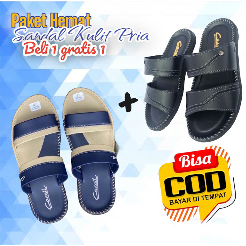 PROMO BELI 1 GRATIS 1 sandal selop pria terlaris sandal pria IMPORT / sandal slip on selop pria / sendal dewasa / sandal keren ramadhan hari raya