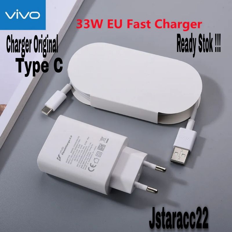 CHARGER VIVO V25 / V25E ORIGINAL 100% FAST CHARGING 33WATT USB TYPE C CARGER ORI