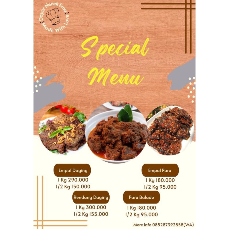 

RENDANG DAGING/PARU BALADO/EMPAL DAGING/SEMUR DAGING CATERING NO 1 DI SHOPEE