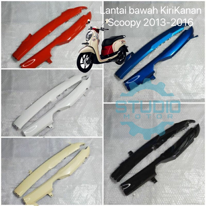 Lantai Bawah Cover Dek Bordes Kap Samping Kiri Kanan  Scoopy Fi 2013 2014 2015 2016 Merek Win