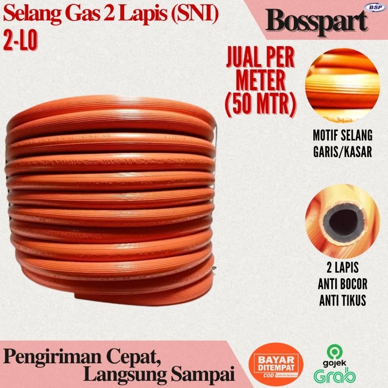 Selang Gas 3 Lapis SNI HARGA PER ROLL 50 Meter Selang Waterheater