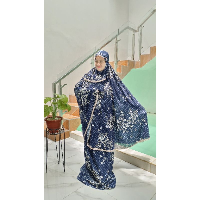 MUKENA JUMBO DEWASA MOTIF RENDA ZIPPER