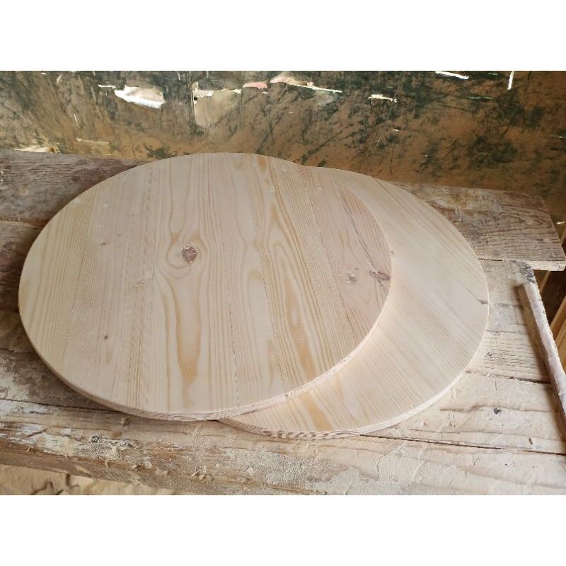 Papan bulat kayu jati belanda diameter 19cm